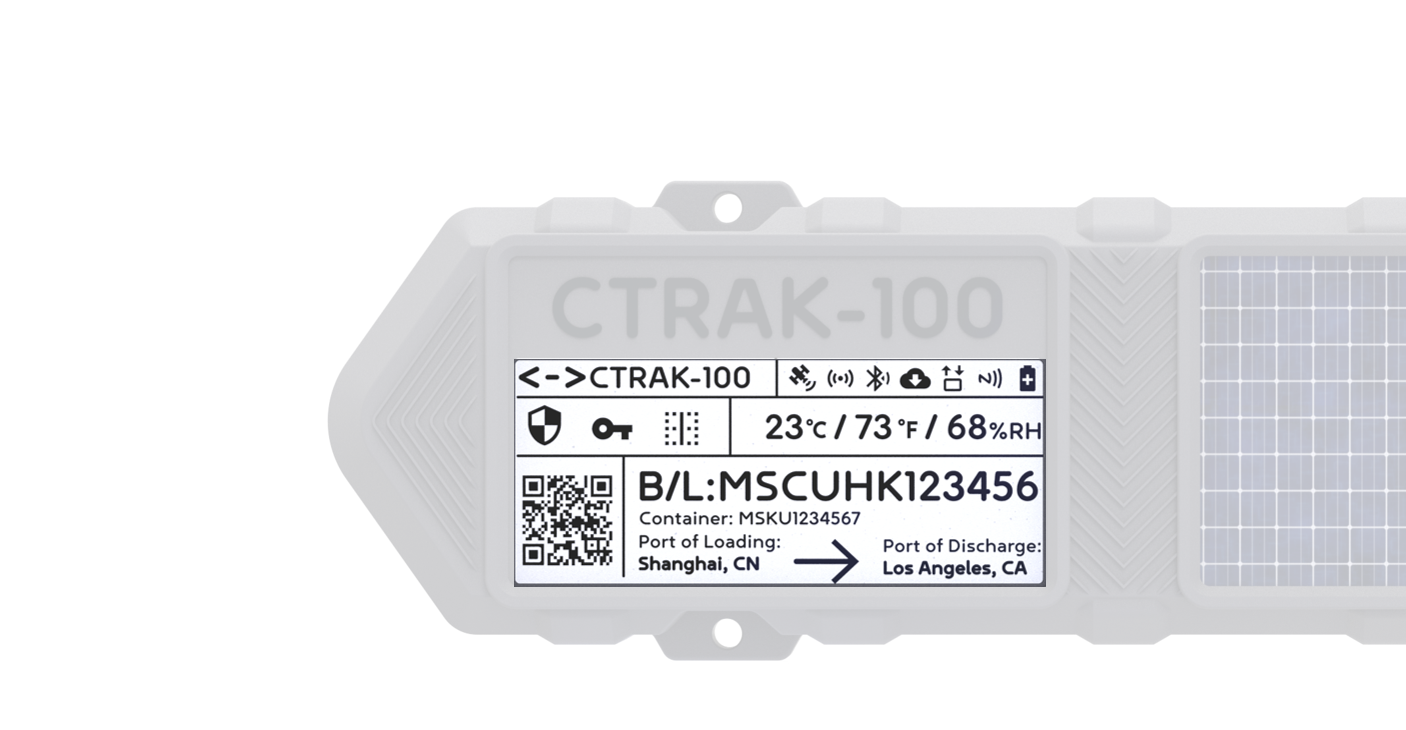 Close focus on the eInk shipment information and status display